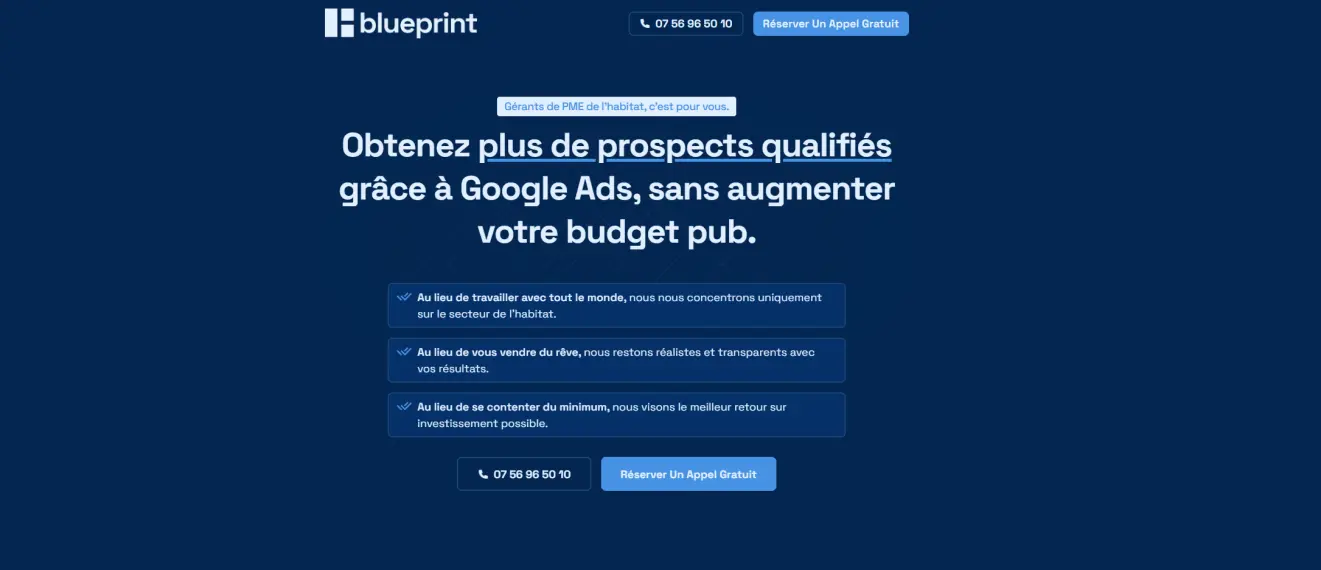 Création d'une agence (Blueprint Agency)